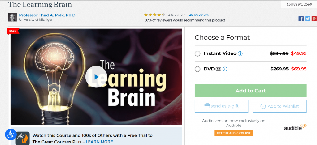 great courses review the learning brain