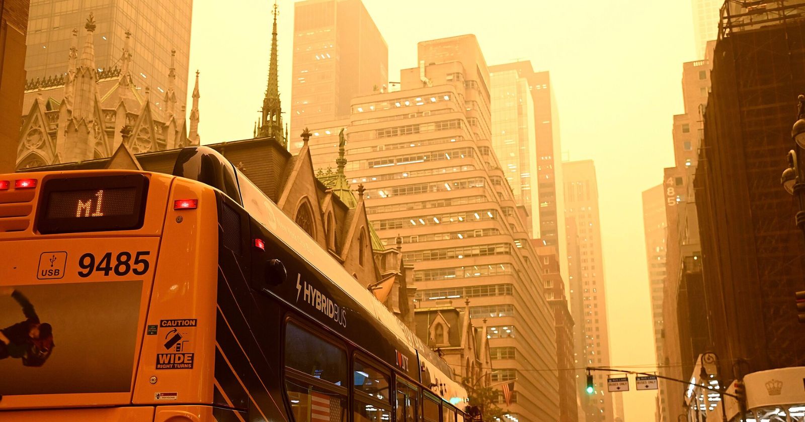 Smoke from wildfires in Quebec, Canada shrouds New York City on Wednesday, Jun 7, 2023.